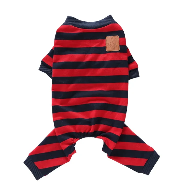 Four Seasons Classic Striped Pet Loungewear, Four Legged Onesie, Dog Pajamas Puppy, Bichon, Teddy Cotton Comfortable Dog Clothes - Image 3